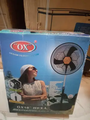 OX 18 Inches Hexa Rechargeable Standing Fan 240voltage