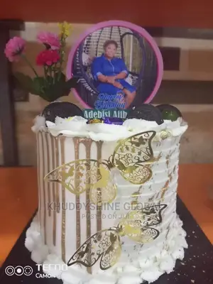 Butterfly Gold Birthday Cake