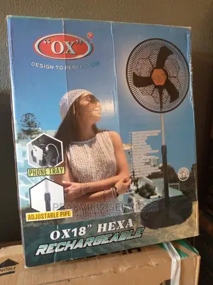 Original OX 18'' RF-1618, 240volt Rechargeable Standing Fan