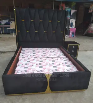 Quality 4.5by6 Upholstery Padded Bed Frame With One Bed Side