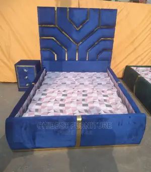 Quality 4.5by6 Upholstery Padded Bed Frame With One Bed Side