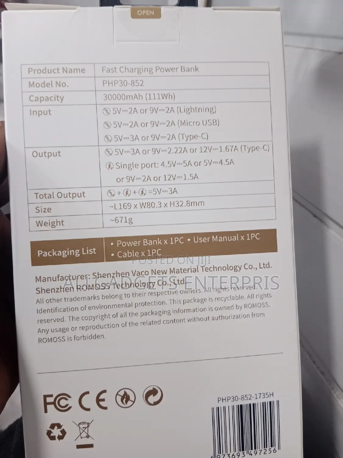 Romoss Sense 8p+ Display.