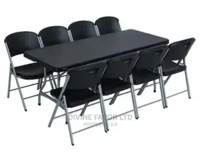 Rectangular Plastic Foldable Table for Eventdt,8 Seaters
