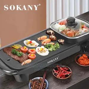 Sokany 2 in 1electric Barbecue Machine Pot Pan