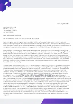 Recommendation & Reference Letters