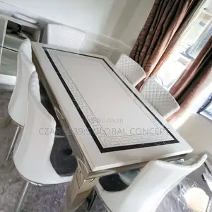 Luxurious 6 Seater Marble Top Dining Table With Chairs.