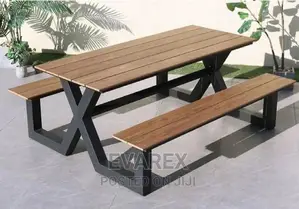 Bench Type Outdoor Chair With Table
