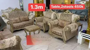 Luxury 7 Seater Living Room Fabric Made Royal Sofa Chair.