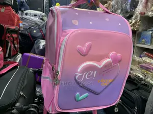 High Quality Pink Children Round Zip School Bag
