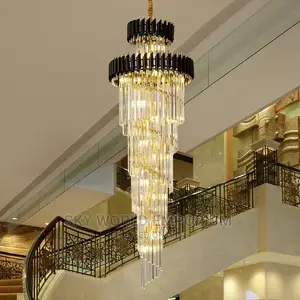 Modern Long Spiral Chandelierscrystal For Staircase