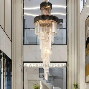 Modern Long Spiral Chandelierscrystal For Staircase