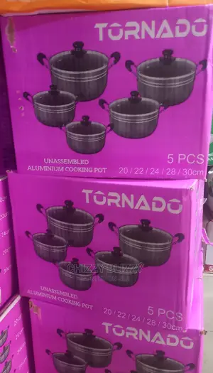 Tornado Set of 5 Non Stick Cooking Pots( Medium to Small)