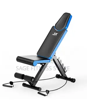 Adjustable Exercise Bench With Resistance Rope