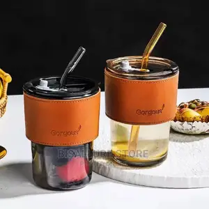 380ml Glass Straw Cup