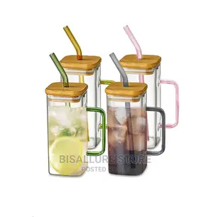 Glass Jar With Straw