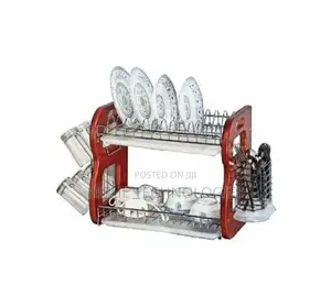 Two Layers Dish Drainer With Spoon and Cups Holder