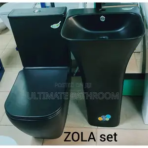 Black Watercloset With Standing Basin