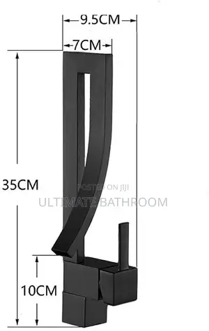Black Fountain Basin Mixer Tap