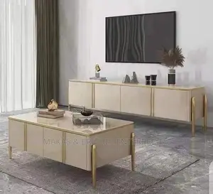 Luxury Glass Top TV Console and Center Table