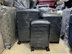Set of Quality Unbreakable Black Rubber Travel Luggage