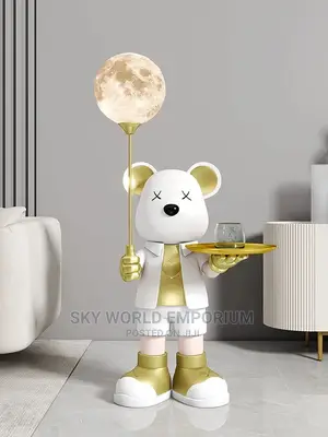 Home Decor Sculpture Figurine Bear Moon Ornaments