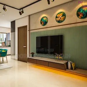 Tv Console With Wall Cladding