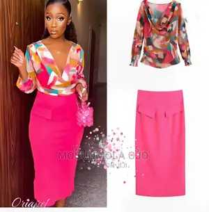 Sexy Long Sleeve V-neck Top High Waist Skirt Outfit Set