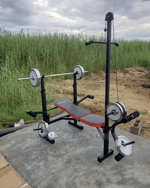 Weight Lifting Bench Latpull And 50kg Chromed Weight Set