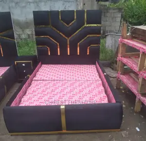 Quality 4.5by6 Upholstery Padded Bed Frame With One Bed Side