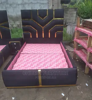 Quality 4.5by6 Upholstery Padded Bed Frame With One Bed Side