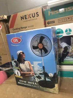 New in ! Ox Hexa Rechargeable Fan 18"- Best Selling