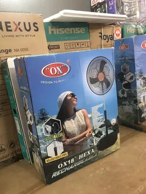 Ox Hexa Rechargeable Fan 18" -Adjustable Legs