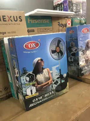 Brand New Ox Hexa 18" Standing Rechargeable Fan