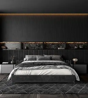 Bedframe With Bed Side And Wall Cladding