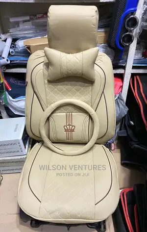 Cream Color 5 Seater Leather Car Seat Cover