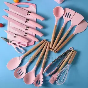 18pcs Silicone Nonstick Spoons and Knives + Chopping Board