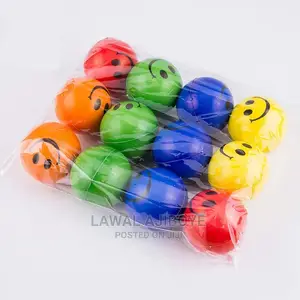 12pc/Lot 6.3cm Smile Face Foam Ball Squeeze Stress Ball