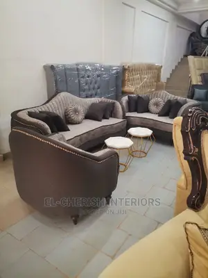 Exotic 7 Seater Living Room Fabric Made Royal Sofa Chair.