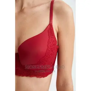 Women Glossy Cup Lace Front Closure Bra With Push Up