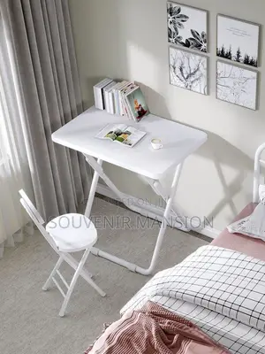 Foldable Study Table and Chair (White Maple )