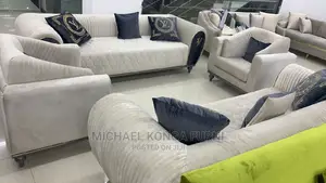 Luxurious 7 Seaters Living Room Fabric Sofa Chair.