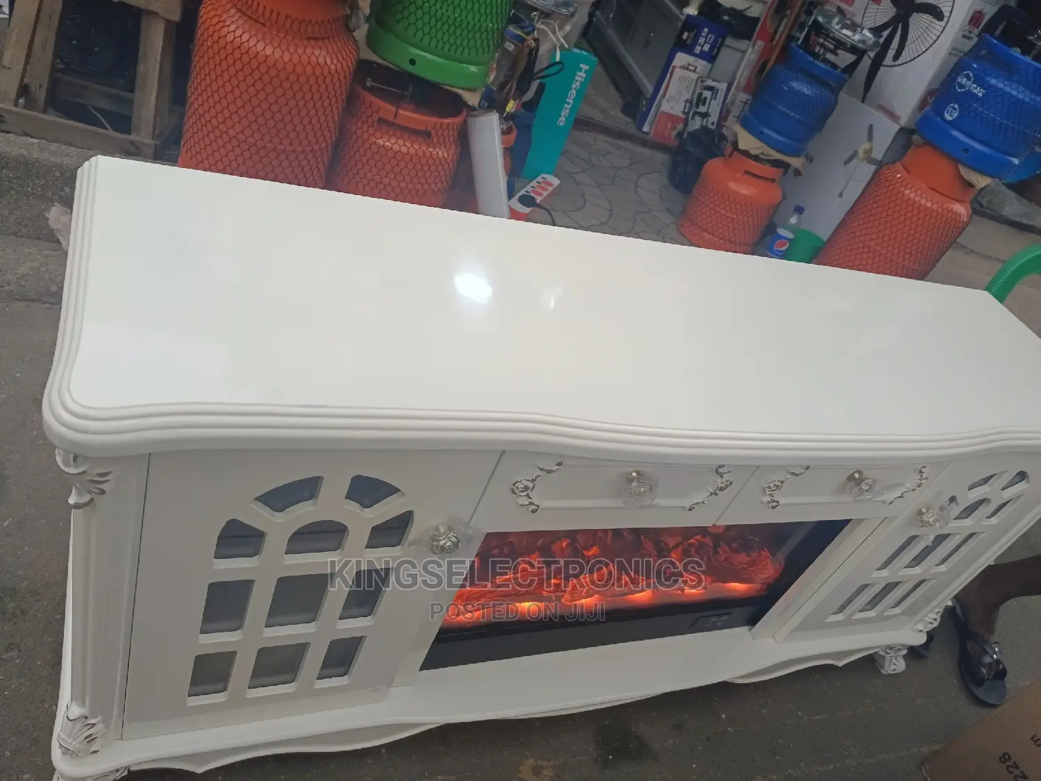 Imported TV Stand Fire Display