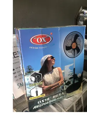New in Standinfg Fan Rechargeable Ox Hexa 18"