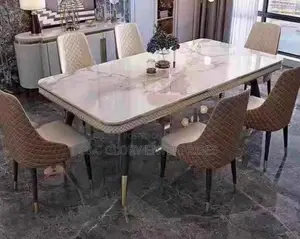 Marble Top Dining Table+ 6 Chairs (Ecz)