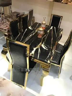 Steel Leg Gold Dinning Set of Six