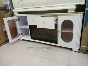 Standard White Fireplace Tv Stands With Double Drawer