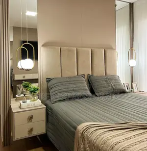 Beautiful Bedframe With Bedside and Mirror