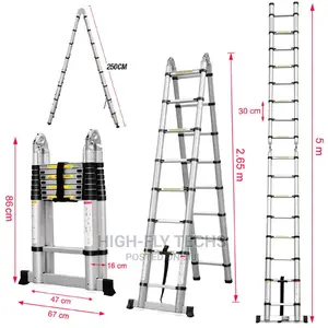 EN131 Telescoping 5M A-type/Frame(2.5M+2.5M) Ladder