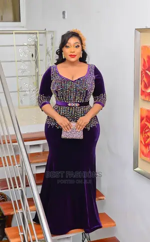 Turkish Purple Velvet Dinner Gown