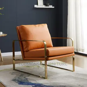 Post Modern Light Luxury Sofa Chair Nordic Steel Gold